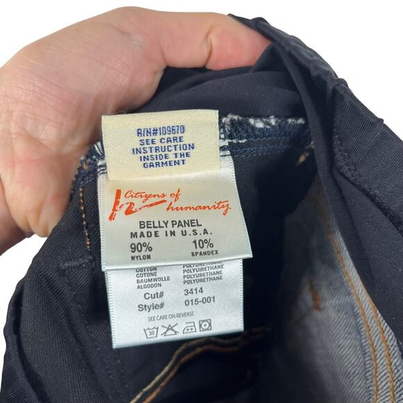 Citizens of Humanity NWT Kelly Maternity Jeans Belly Panel Bootcut Dark Boho 29 - Picture 9 of 10